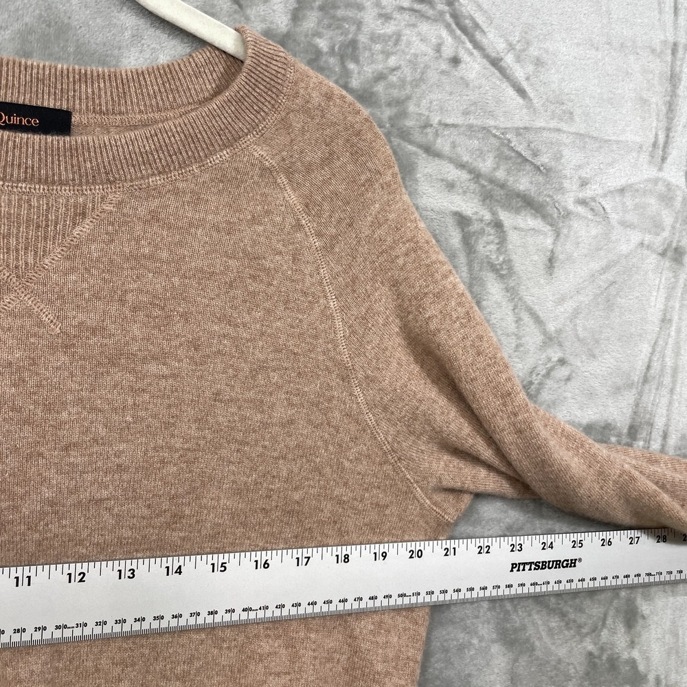 Quince Women's Large 100% Mongolian Cashmere Crewneck Sweater Oatmeal Tan - Picture 6 of 7